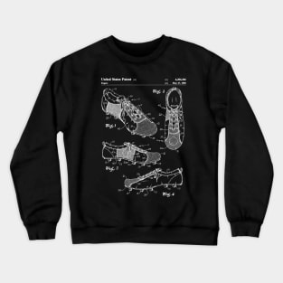 Soccer Boots Patent - Football Boots Art - Black Chalkboard Crewneck Sweatshirt